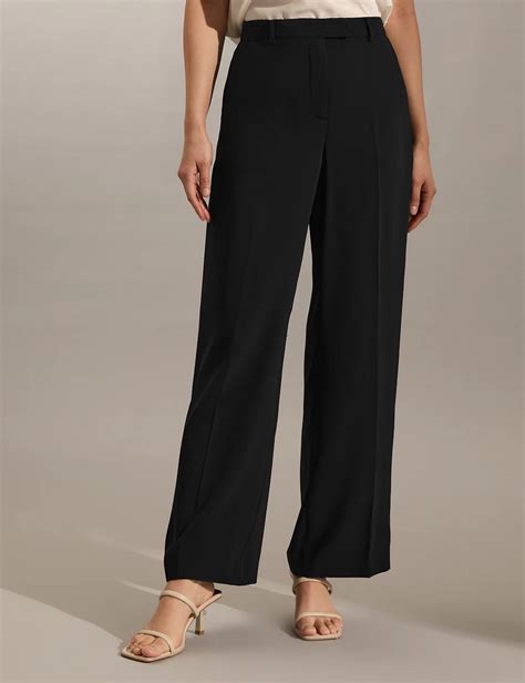 crepe wide leg trousers